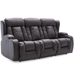 (Black, 3 Seater) CAESAR HIGH BACK BOND GRADE LEATHER RECLINER 3+2+1 SUITE SOFA ARMCHAIR SET