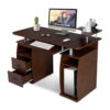 Computer Desk Home Office Workstation with 2 Drawers & Storage Compartments