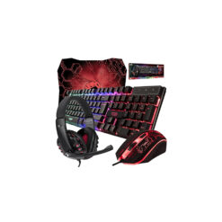 Gaming Keyboard and Mouse and Mouse pad and Gaming Headset, Wired LED RGB Backlight Bundle for PC Gamers Users - 4 in 1 Gift Box Edition Hornet RX-250