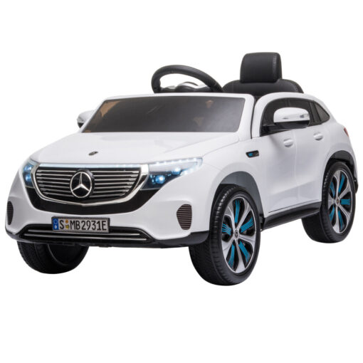 HOMCOM 12V Licensed Mercedes Ride-On Car w/ Lights Music Remote 3-5 Yrs White