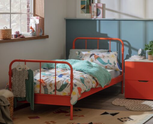 Habitat Jett Single Metal Bed Frame & Mattress - Orange