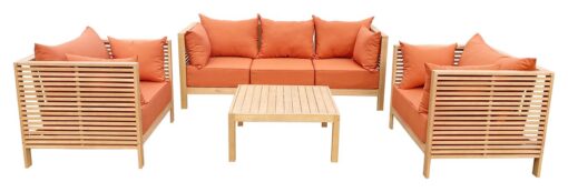 Habitat Koral 5 Seater Wooden Garden Sofa Set - Light Wood