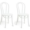 Habitat Larsa Pair of Solid Wood Dining Chairs - White