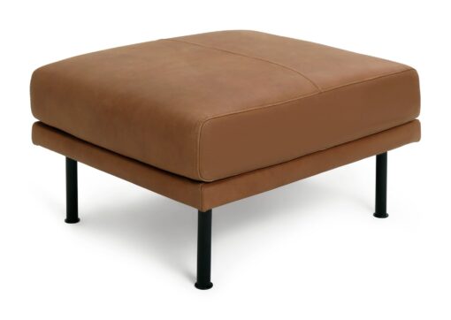 Habitat Moore Leather Footstool - Tan