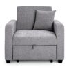 Habitat Reagan Single Fabric Chairbed - Light Grey