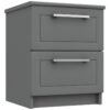 Hatfield 2 Drawer Bedside Table - Grey Gloss