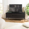 MAXENDRE TV Stand for TVs up to 55" with Fireplace Included