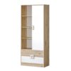 "Nimes 4" wardrobe, light oak / white / light oak color