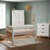 Obaby Maya Cot Bed Nursery Furniture Set - White and Acacia