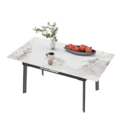 (Off White) Modern Rectangle Sintered Stone Dining Table