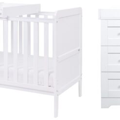 Tutti Bambini Rio Cot Bed and Dresser Nursery Set - White