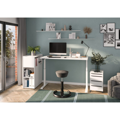 2 piece Mapua office furniture set in white, 160cm W x 91cm H x 80cm D