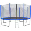 (Blue) Evre Outdoor Trampoline with Safety Net + Ladder 14Ft