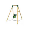 Rebo Wooden Garden Swing Set with Baby Seat - Pluto Green