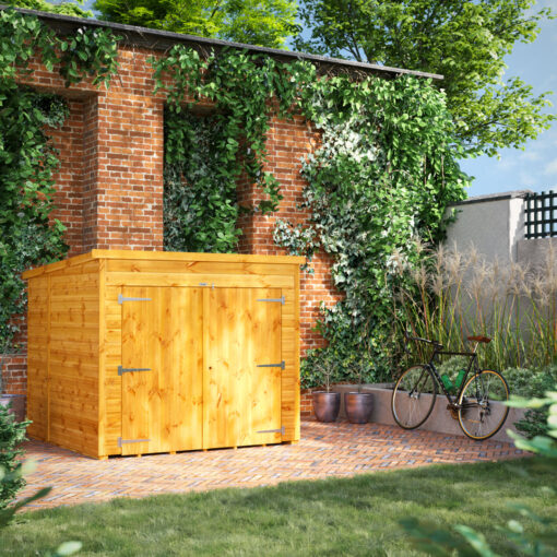 6.3 ft. W x 6.3 ft. D Solid Wood Pent Bike Shed