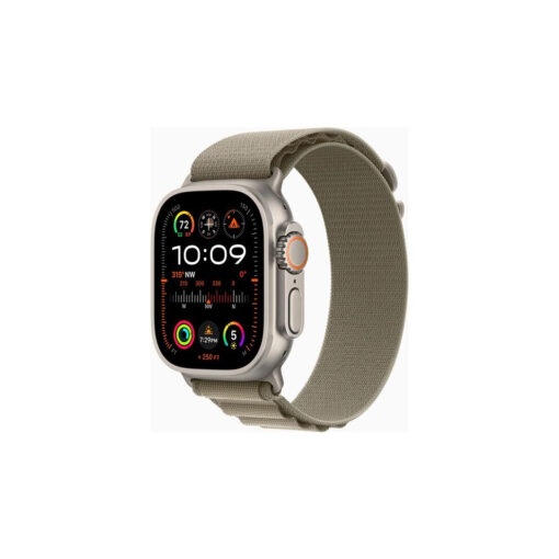 Apple Watch Ultra 2 - 49 mm - titanium - smart watch with Alpine Loop - textile - olive - band size: M - 64 GB - Wi-Fi,