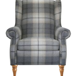 Argos Home Argyll Fabric Wingback Chair - Light Grey Check