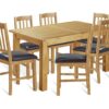 Argos Home Ashwell Extending Table & 6 Oak & Black Chairs