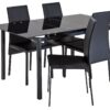 Argos Home Lido Glass Extending Table & 4 Black Chairs