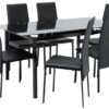 Argos Home Lido Glass Extending Table & 6 Black Chairs