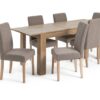 Argos Home Miami 6-8 Seater Extending Table & 6 Brown Chairs