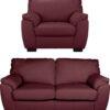 Argos Home Milano Leather Chair and 3 Seater Sofa - Burgundy