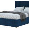 Aspire Double Velvet Adjustable Bed with Mattress - Navy