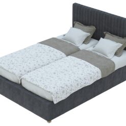 Aspire Kingsize Velvet Adjustable Bed with Mattress - Steel