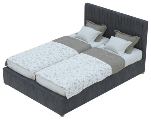 Aspire Kingsize Velvet Adjustable Bed with Mattress - Steel