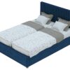 Aspire Superking Velvet Adjustable Bed with Mattress - Navy