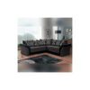 (Black-Grey) Tiny Ottoman Storage Fabric Corner Sofa