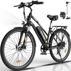 (Black) HITWAY Electric Bike for Adults, 28" Commute E bike with 36V 12Ah Removable Battery