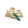 (Crestone) Rebo Double Tower Climbing Frame with Flexible Bridge, Swing & Slide