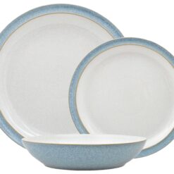 Denby Elements 12 Piece Stoneware Dinner Set - Blue