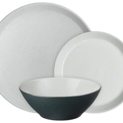 Denby Impression 12 Piece Stoneware Dinner Set - Charcoal