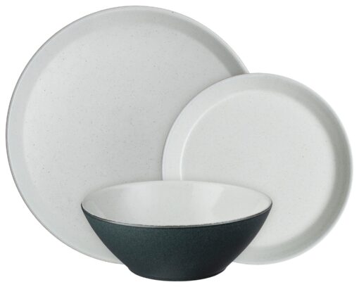 Denby Impression 12 Piece Stoneware Dinner Set - Charcoal