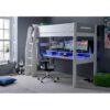 Eleni European Single (90 x 200cm) Mate's & Captain's High Sleeper Loft Bed Bed with Built-in-Desk