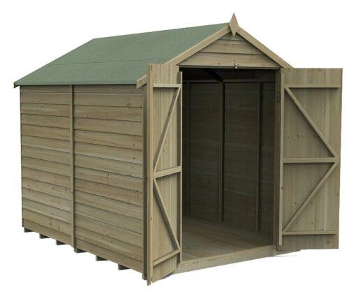 Forest 4Life Overlap Pressure Treated Apex Shed - 8 x 6ft