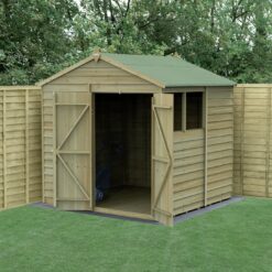 Forest Wooden 7 x 7ft Overlap Double Door Apex Shed