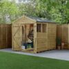 Forest Wooden 8 x 6ft Overlap Double Door Apex Shed