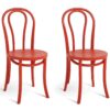 Habitat 60 Larsa Pair of Solid Wood Dining Chairs - Red