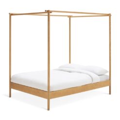 Habitat Akari 4 Poster Double Wooden Bed Frame - Natural