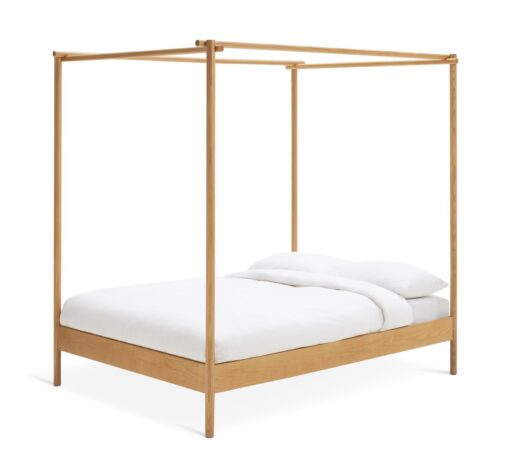 Habitat Akari 4 Poster Double Wooden Bed Frame - Natural