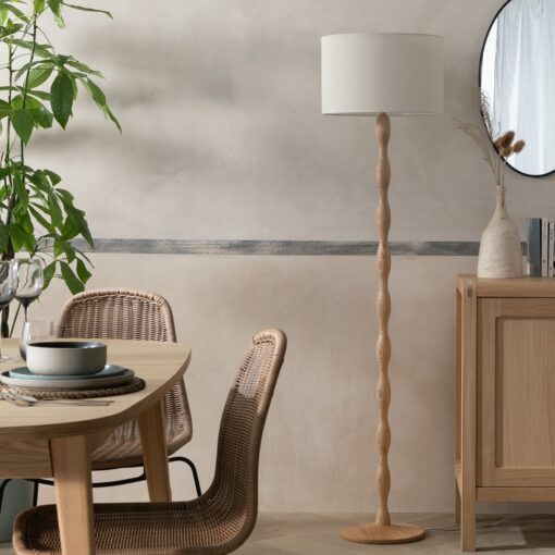 Habitat Bobbin Ash Wood Stick Floor Lamp - Natural