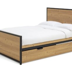 Habitat Loft Living Double Wooden Storage Bed Frame - Oak