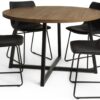 Habitat Nomad Metal Dining Table & 4 Joey Black Chairs