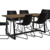 Habitat Nomad Metal Extending Dining Table & 6 Black Chairs