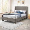 Halla Luxury Fabric Upholstered Bed Frame - Eco Recycled Material, Sleek Modern Design