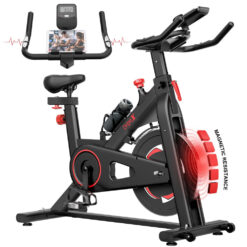 Home Exercise Bike Adjustable Resistance Silent Driven, LCD Monitor