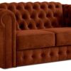 Jay-Be Chesterfield Fabric 2 Seater Sofa Bed - Orange